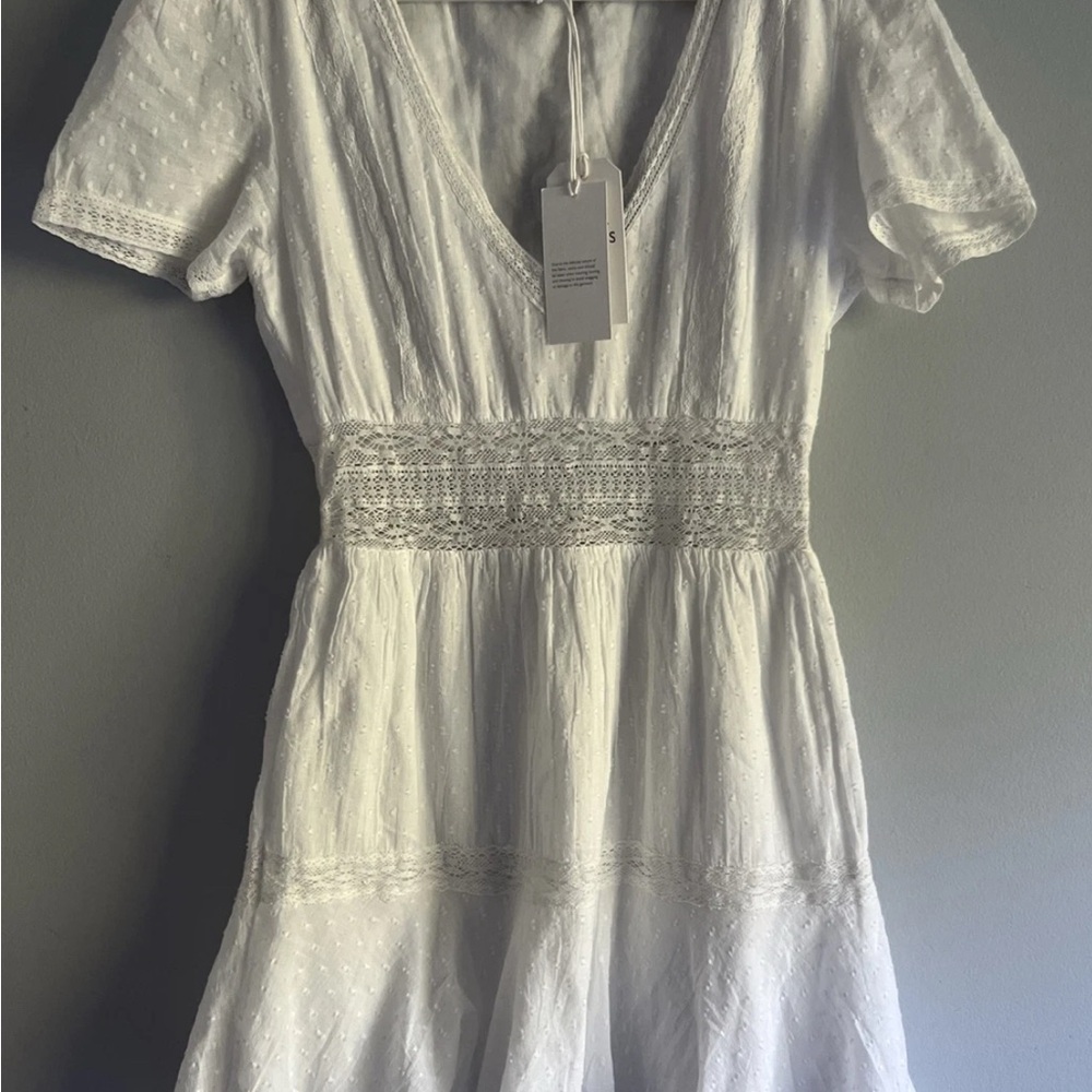 Jack Wills Tara Prairie Dress White NWT Mini
